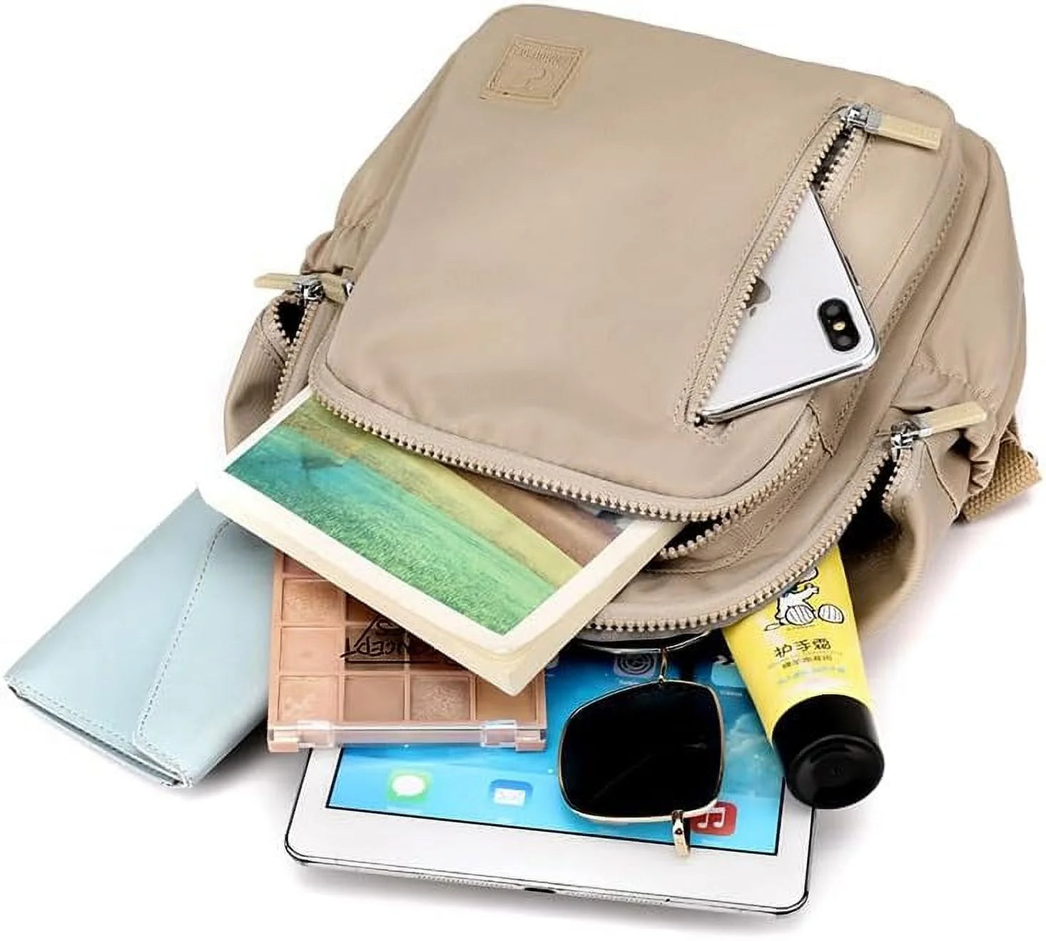 Mini Backpack for Women Light Weight Small Waterproof Backpack Purses Small Casual Daily Travel Shoulder Bag (Apricot Color)