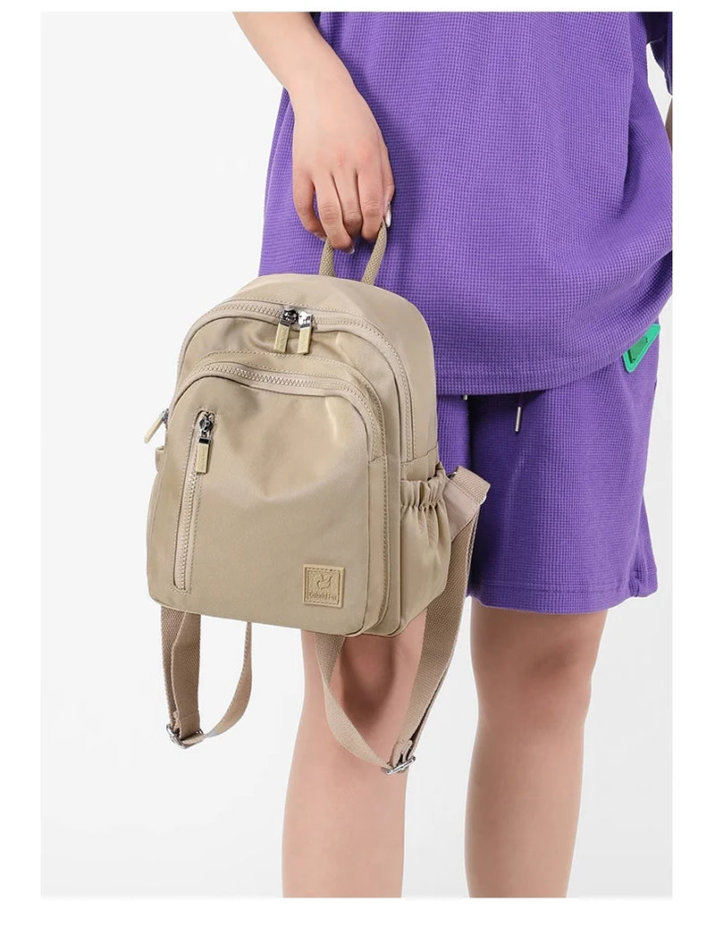 Mini Backpack for Women Light Weight Small Waterproof Backpack Purses Small Casual Daily Travel Shoulder Bag (Apricot Color)